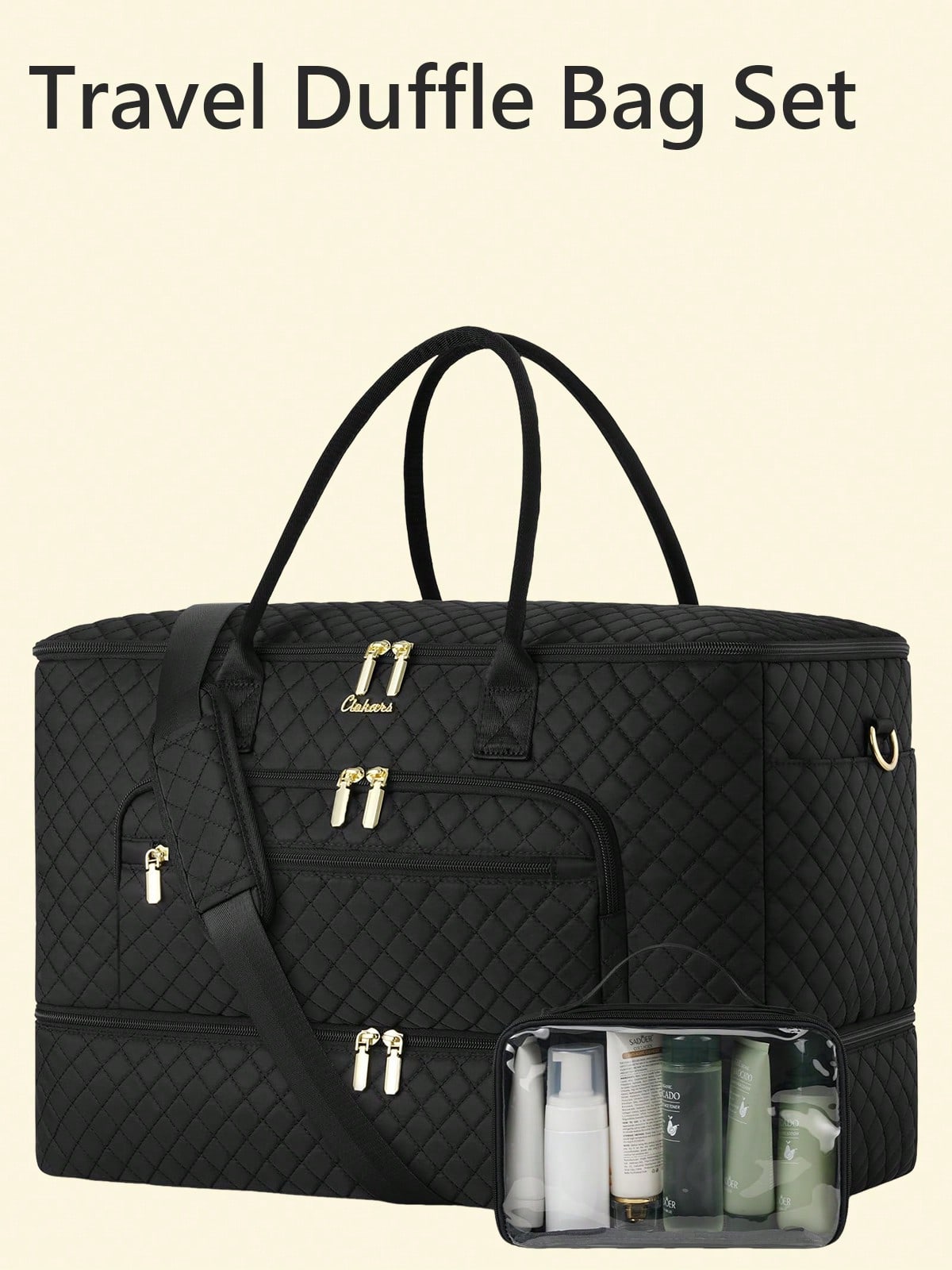 Weekender Bag Duffle - 2pc Fashion Versatile Travel Duffle Bag