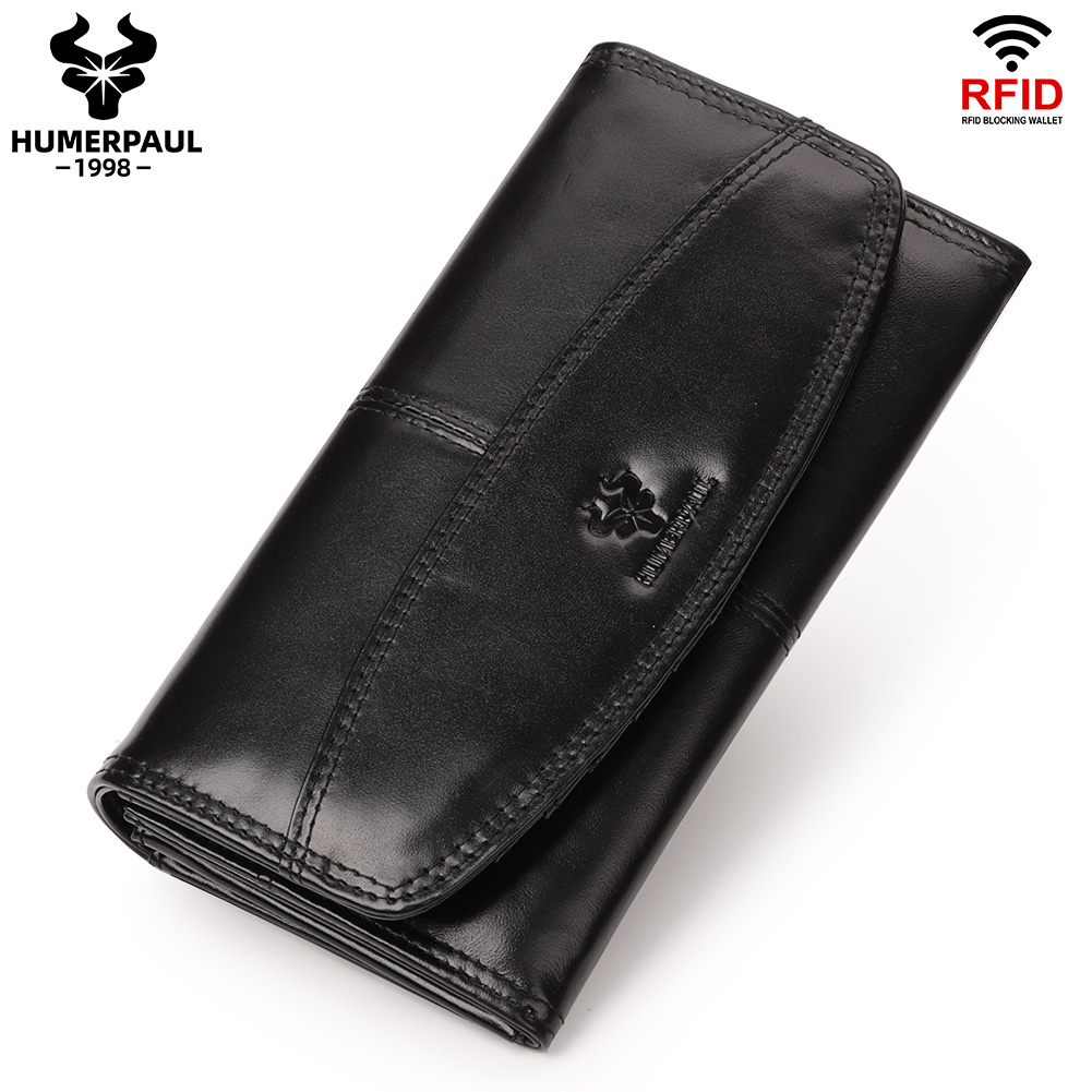 Luxury Bags Made In Italy - HUMERPAUL Genuine Leather Long Wallets for