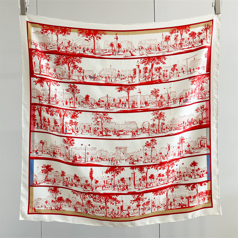 Luxury Bags Hong Kong - Red Silk Scarf Luxury 90cm Square