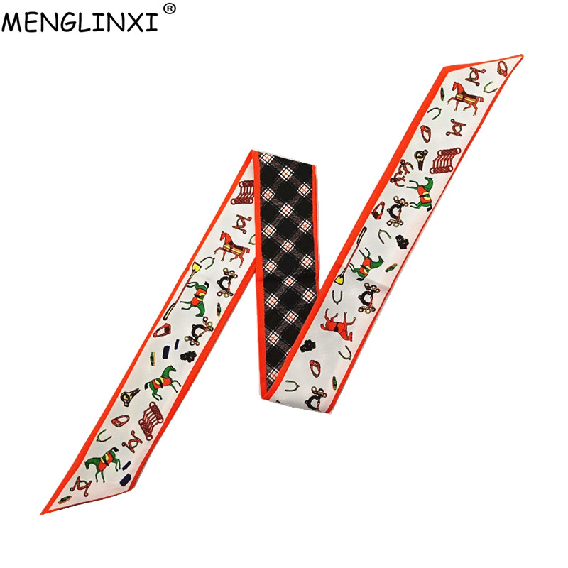 Horse Plaid Skinny Scarf Women - Luxury Bags Brands recension och pris