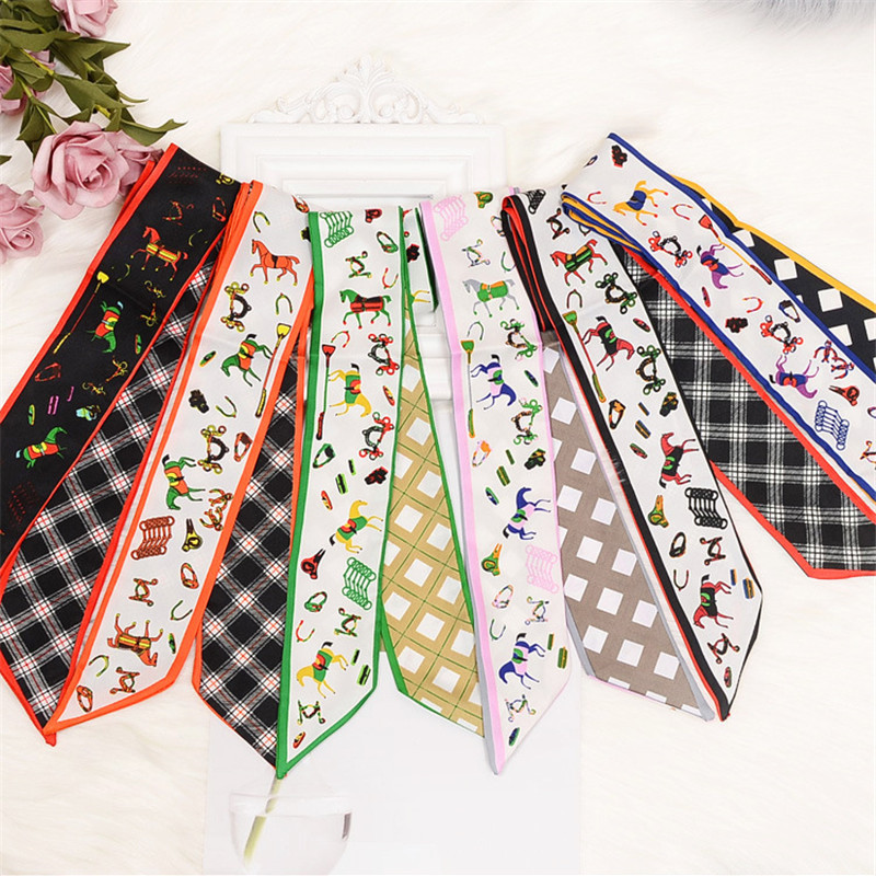 Horse Plaid Skinny Scarf Women - Luxury Bags Brands recension och pris