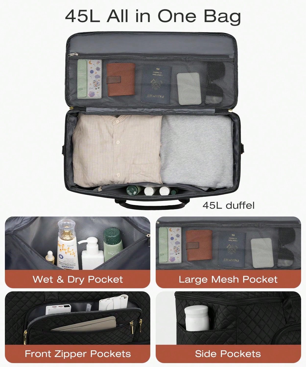 2pc Fashion Versatile Travel D - Weekender Bag Duffle recension och pris