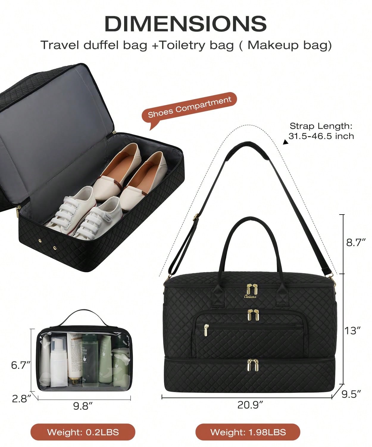 2pc Fashion Versatile Travel D - Weekender Bag Duffle recension och pris