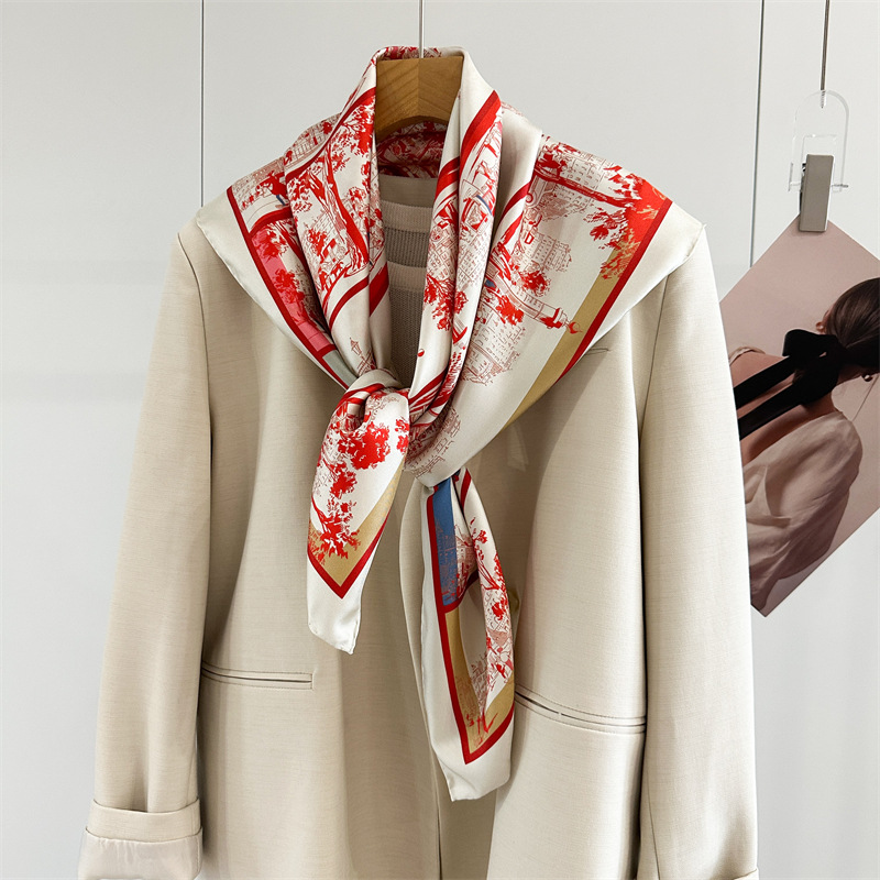 Red Silk Scarf Luxury 90cm Squ - Luxury Bags Hong Kong recension och pris