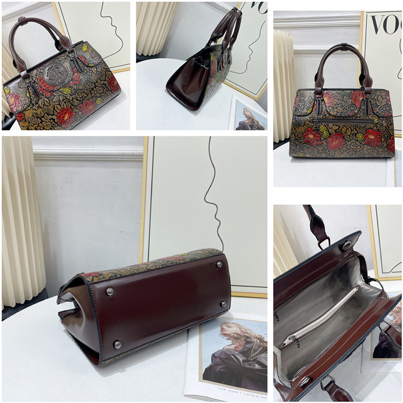 Vintage Floral Embossed Tote B - Luxury Bags Vegan Leather recension och pris