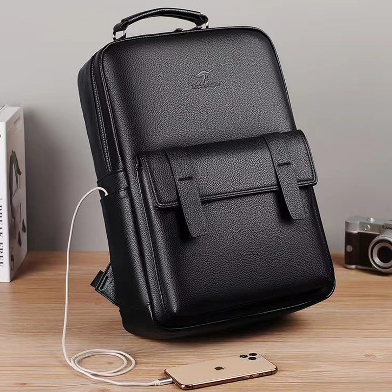 Men's luxury leather backpack  - Luxury Zipper Bags recension och pris