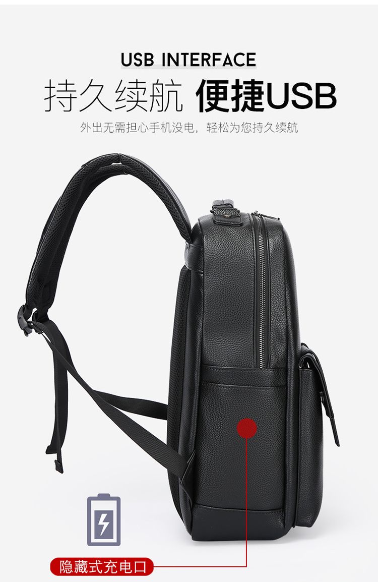 Men's luxury leather backpack  - Luxury Zipper Bags recension och pris